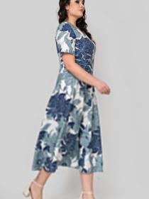 Сукня міді All Posa модель ap102375p-molochno-fstashkovij Фото