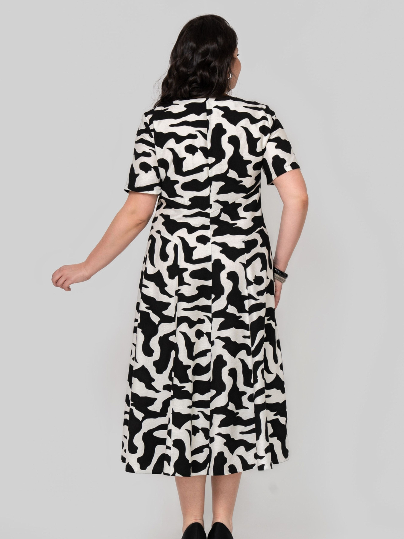 Сукня міді All Posa модель ap102375p-chorno-blij Фото