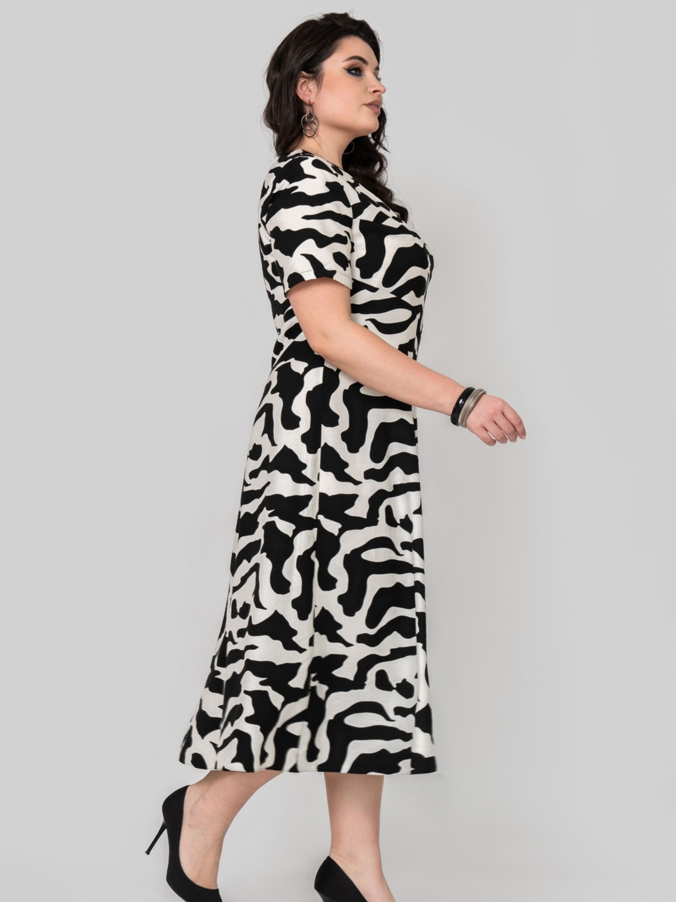 Платье миди All Posa модель ap102375p-chorno-blij Фото