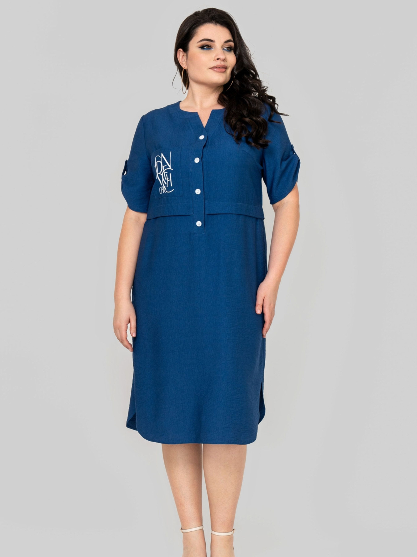 Платье миди All Posa модель ap102363p-sinj Фото