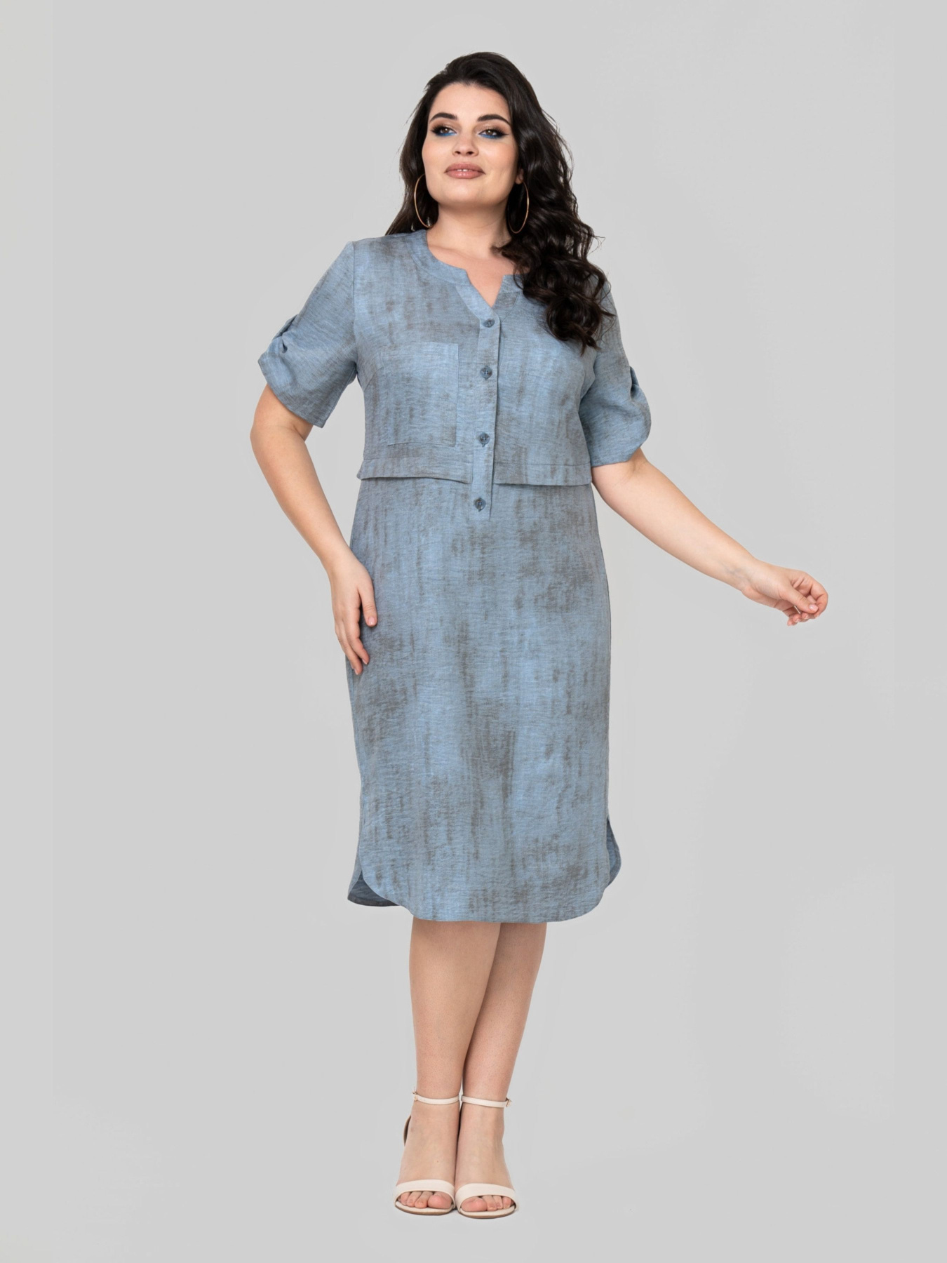 Сукня міді All Posa модель ap102363p-dzhins Фото