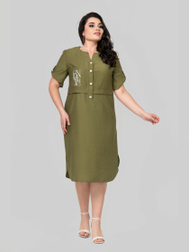 Сукня міді All Posa модель ap102363p-olivka Фото