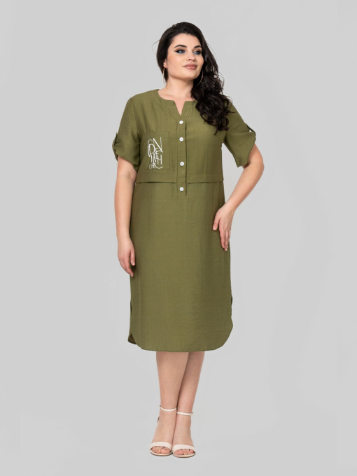 Сукня міді All Posa модель ap102363p-olivka Фото