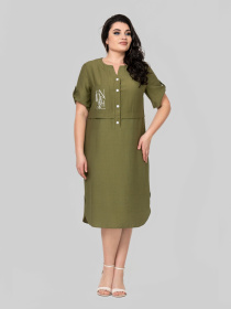 Сукня міді All Posa модель ap102363p-olivka Фото