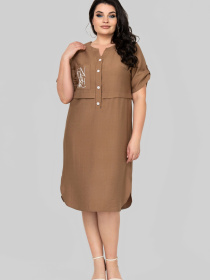 Платье миди All Posa модель ap102363p-korichnevij Фото