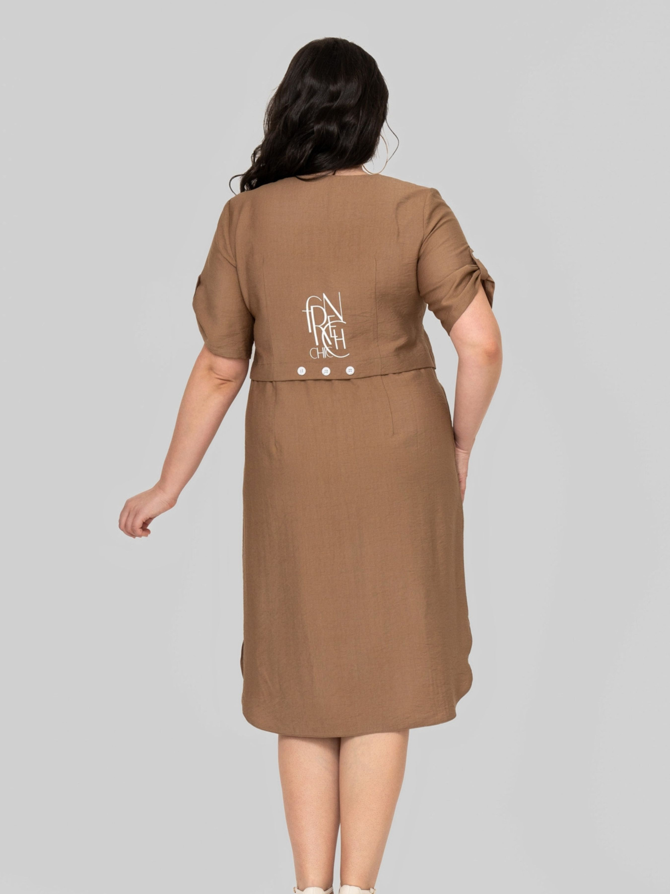 Платье миди All Posa модель ap102363p-korichnevij Фото