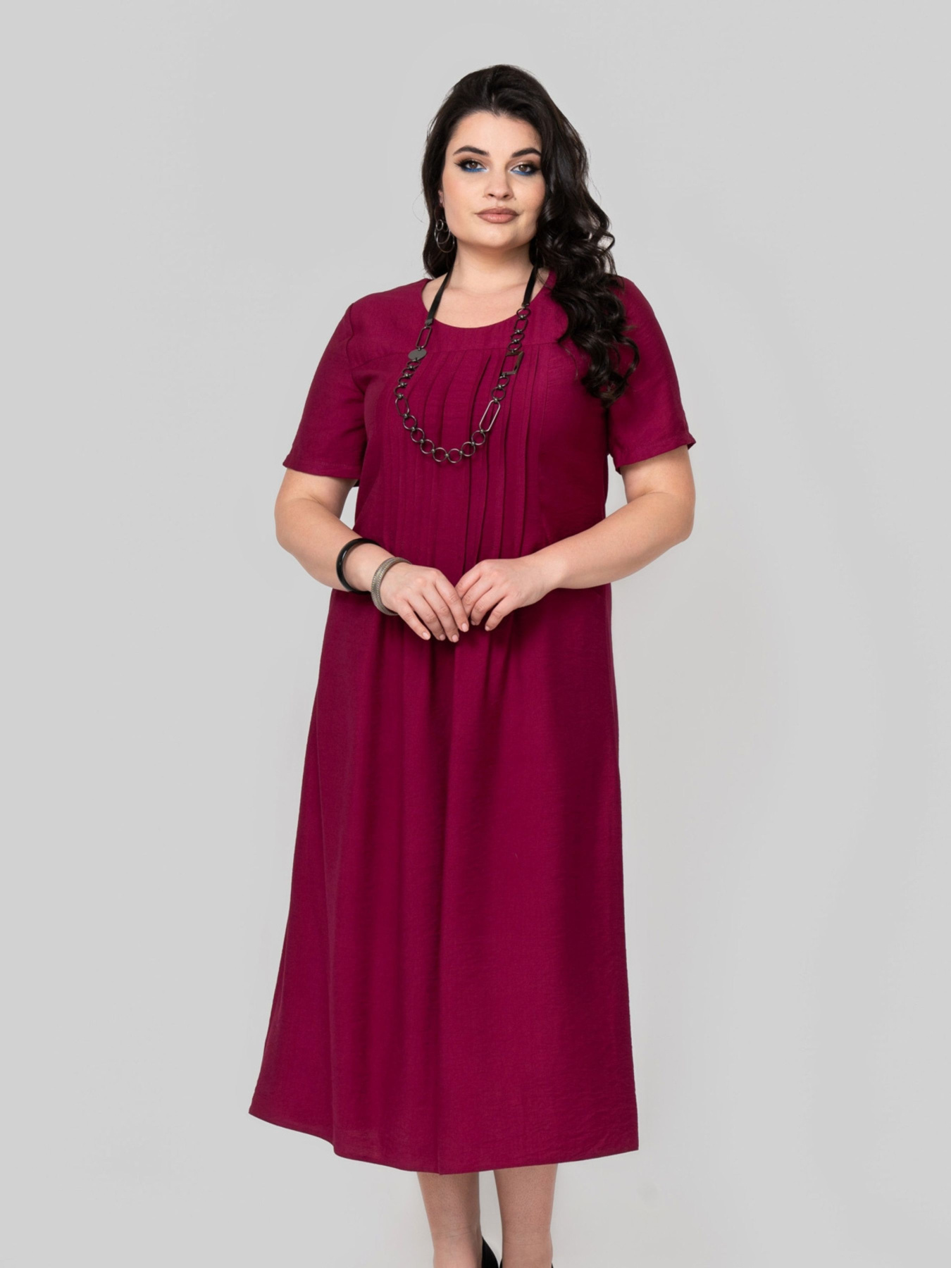 Сукня міді All Posa модель ap102352p-fuksq Фото