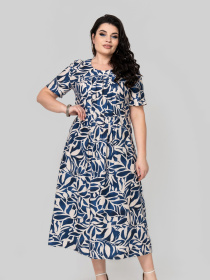 Платье миди All Posa модель ap102352p-sinj Фото