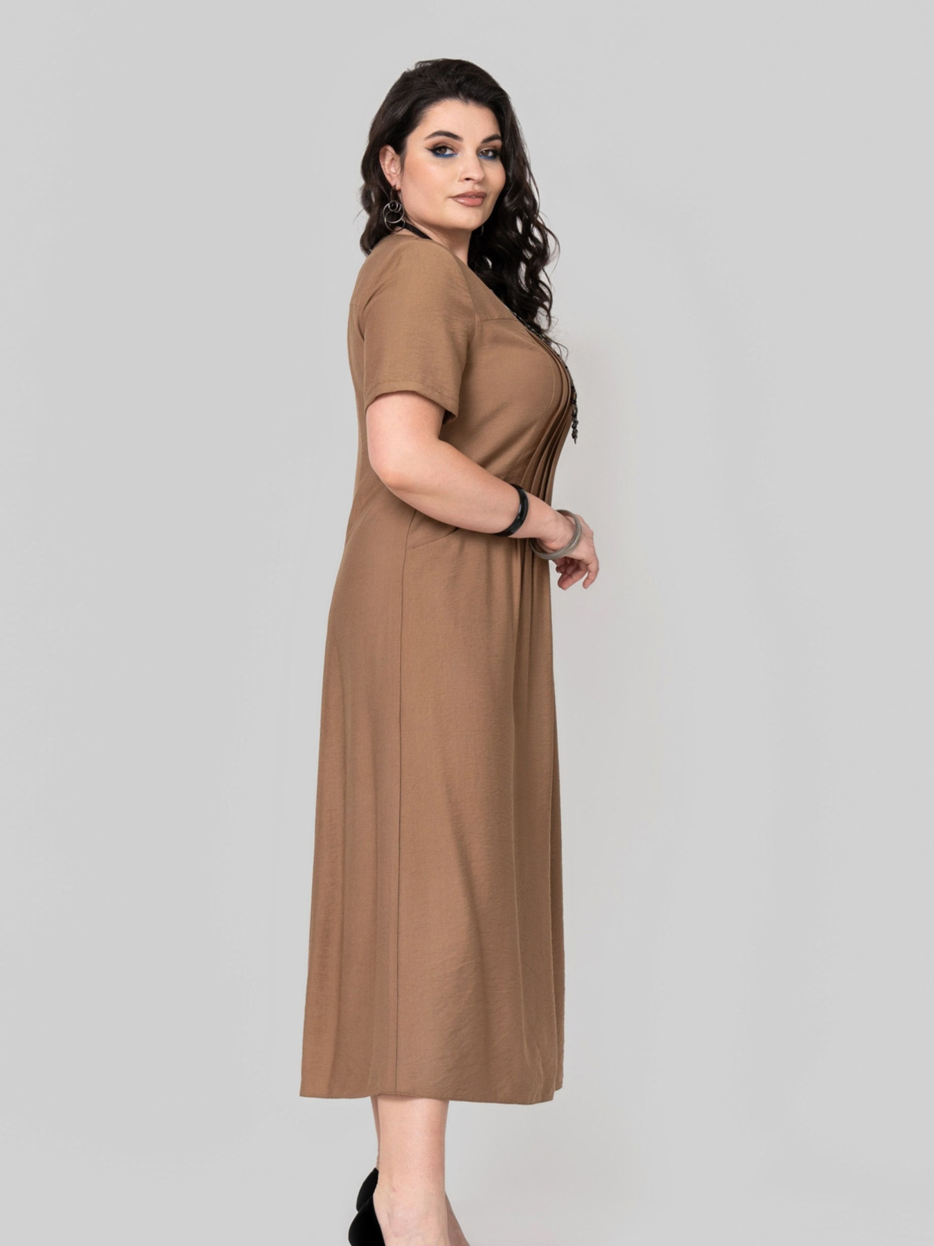 Платье миди All Posa модель ap102352p-psochnij Фото