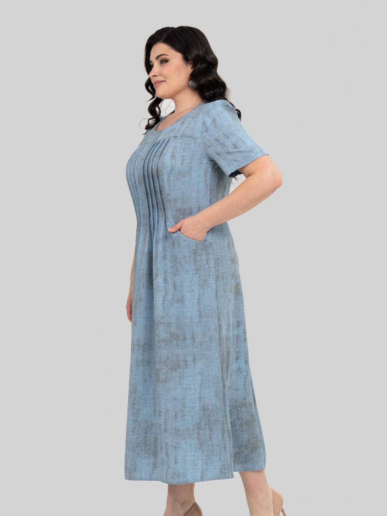 Сукня міді All Posa модель ap102352p-dzhins Фото