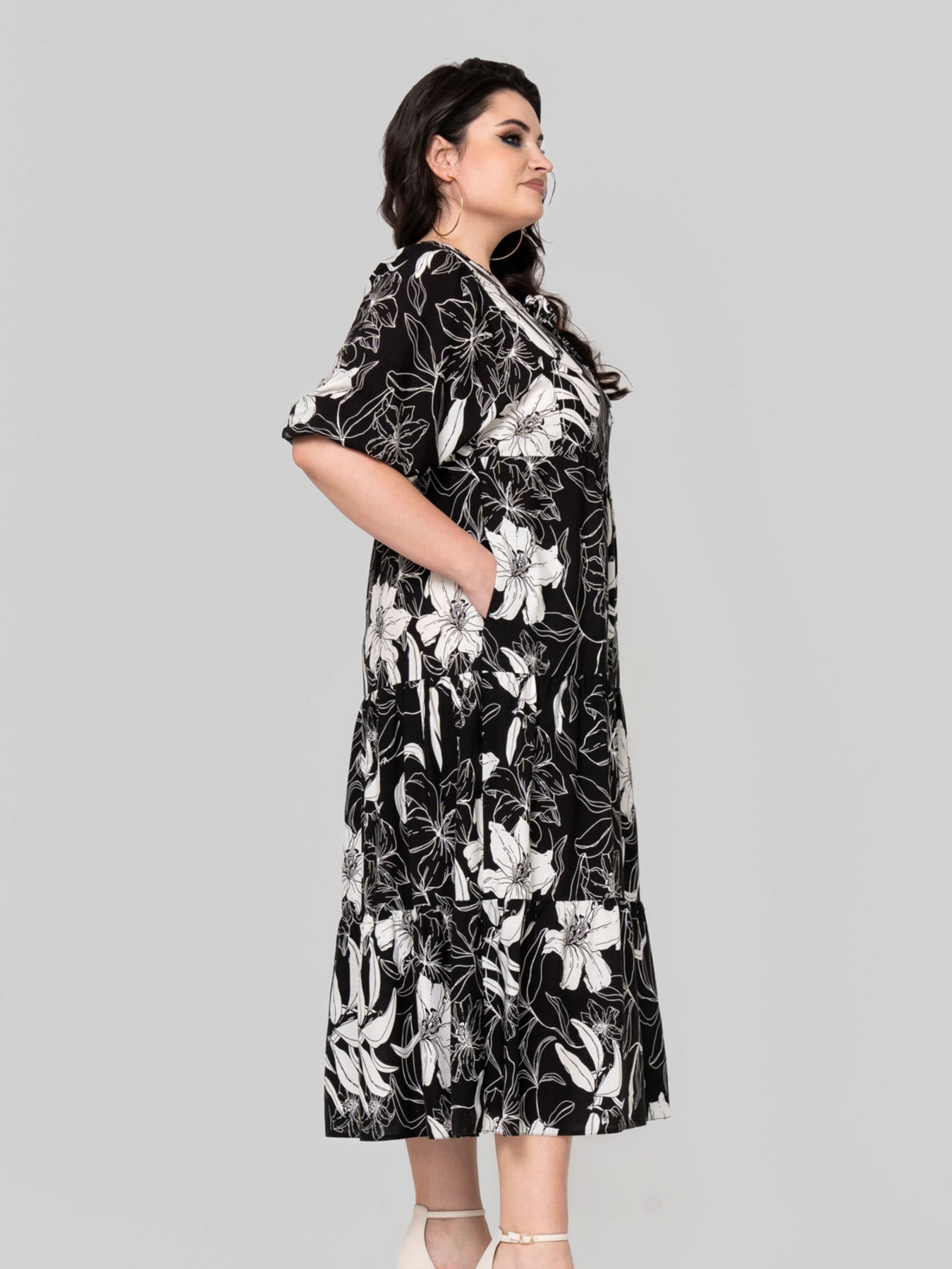 Сукня міді All Posa модель ap102345p-chorno-blij Фото