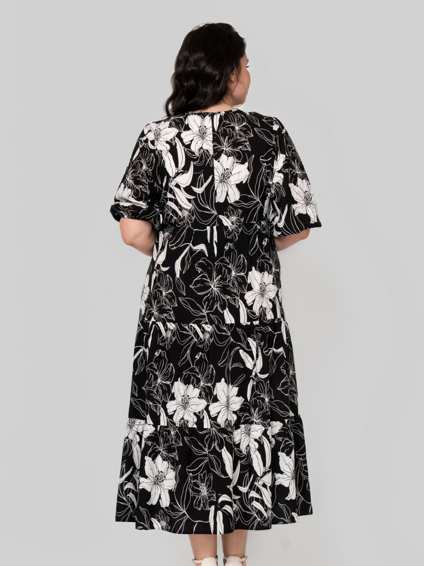 Сукня міді All Posa модель ap102345p-chorno-blij Фото