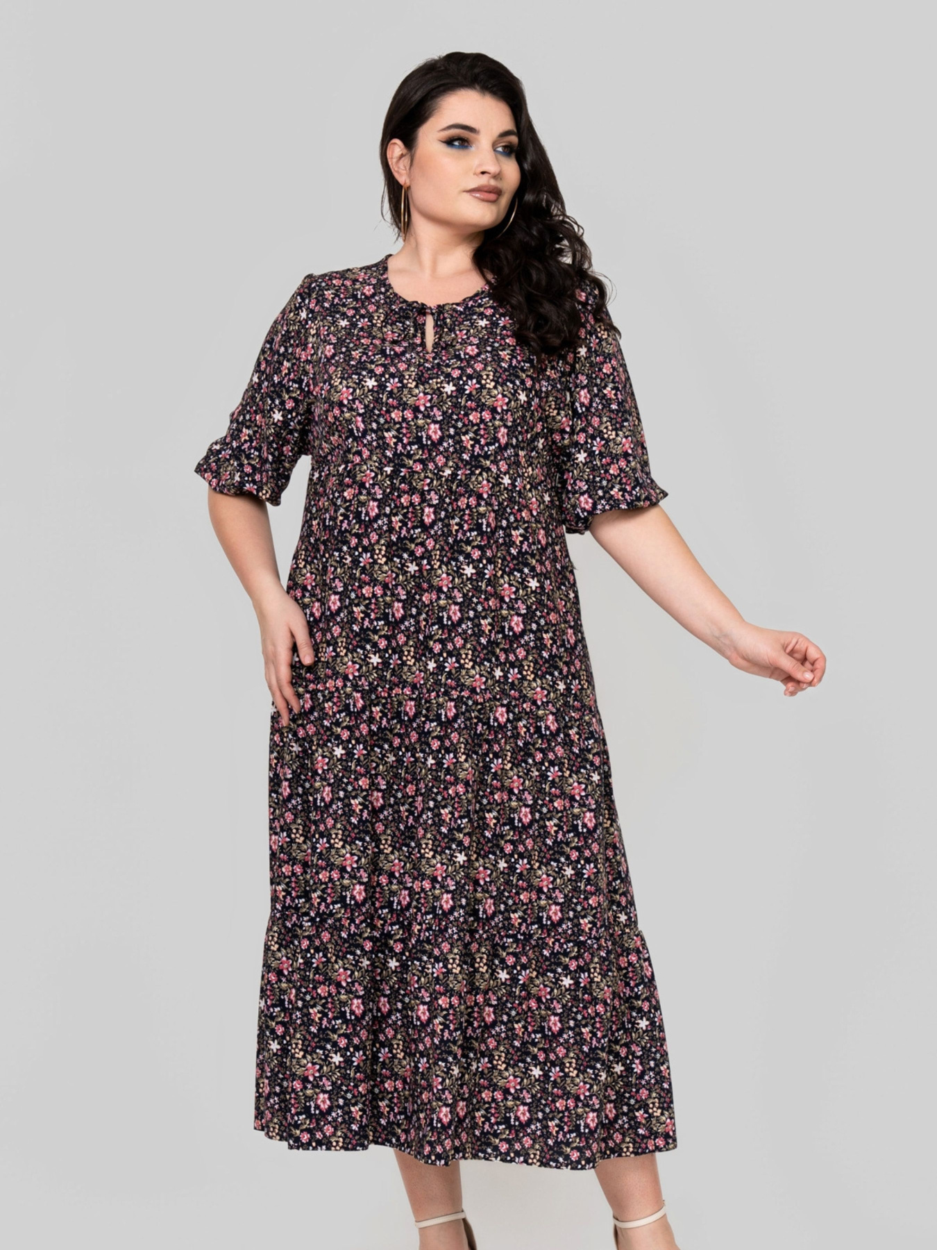 Платье миди All Posa модель ap102345p-temno-sinj Фото