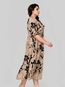 Платье миди All Posa модель ap102345p-chorno-bezhevij Платье миди All Posa модель ap102345p-chorno-bezhevij Фото