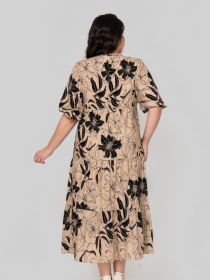 Платье миди All Posa модель ap102345p-chorno-bezhevij Платье миди All Posa модель ap102345p-chorno-bezhevij Фото