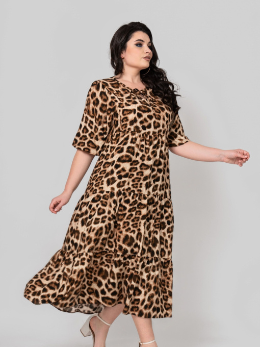 Сукня міді All Posa модель ap102345p-leopard Фото