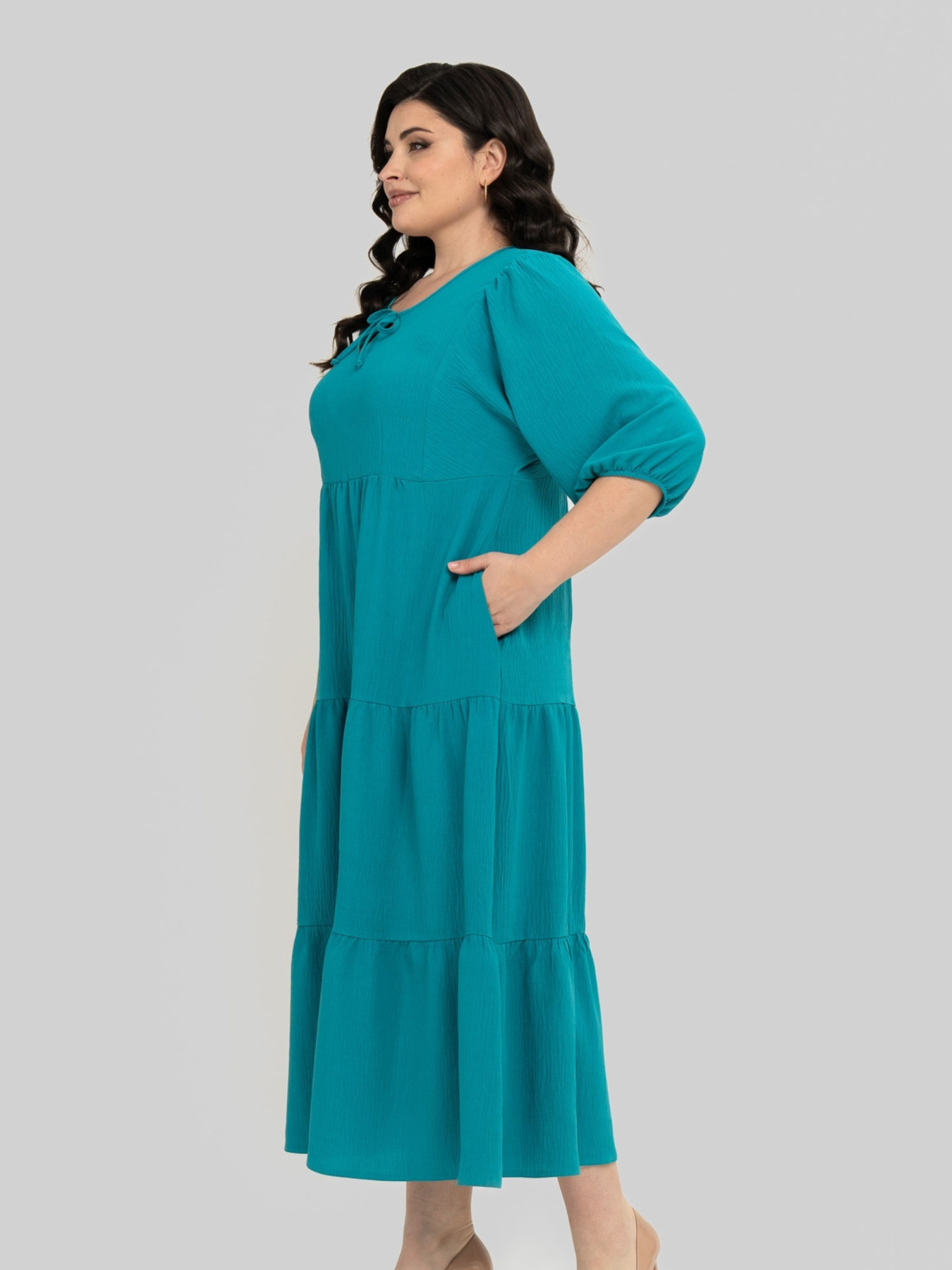 Сукня міді All Posa модель ap102345p-bryuza Фото