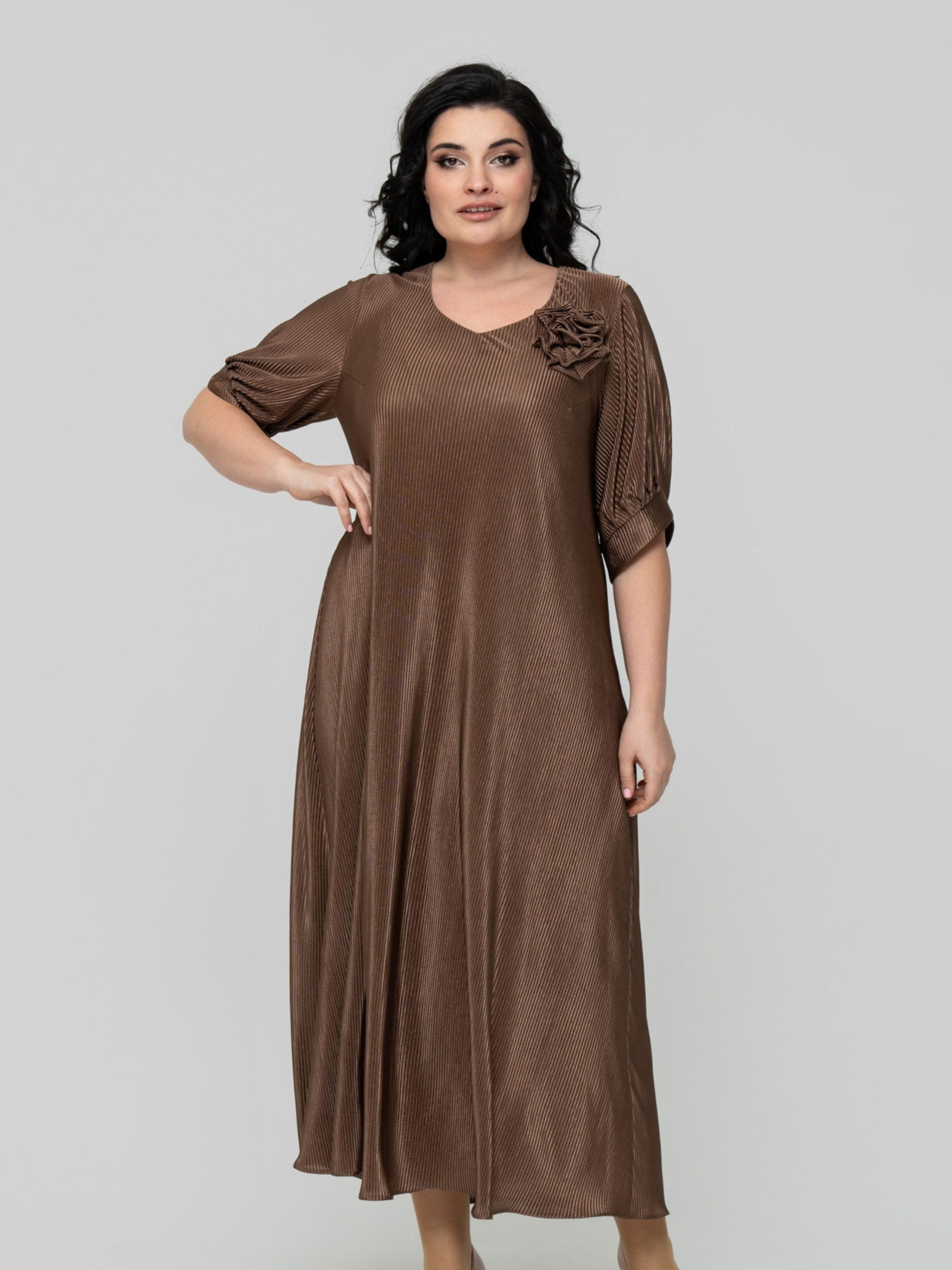 Платье макси All Posa модель ap102343p-shokolad Фото