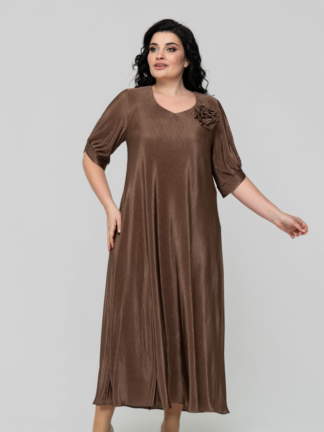 Платье макси All Posa модель ap102343p-shokolad Фото