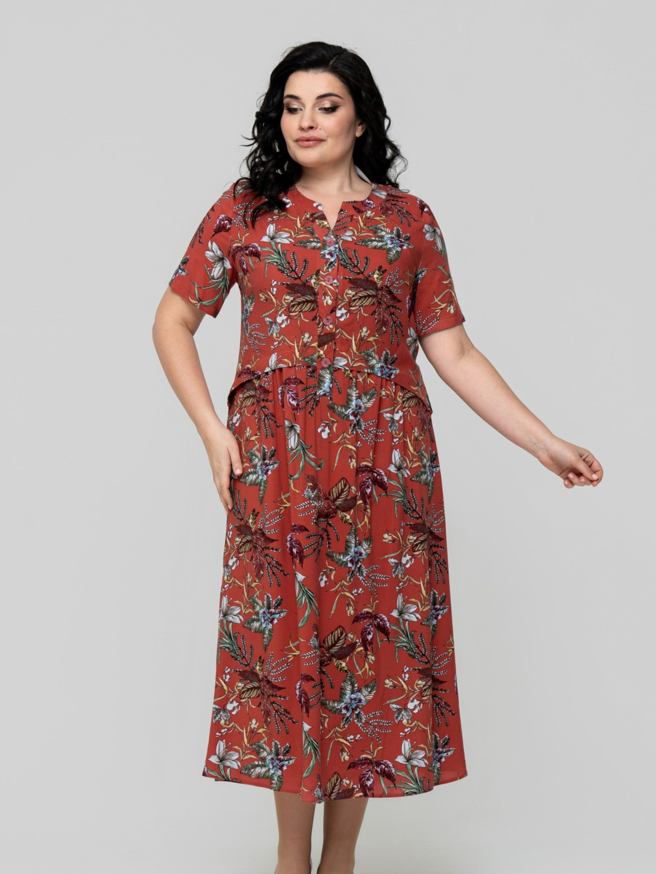 Платье миди All Posa модель ap102321p-terakot Фото