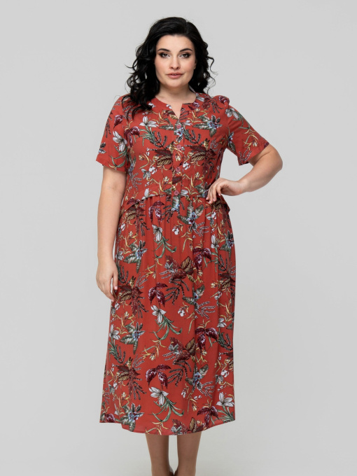 Платье миди All Posa модель ap102321p-terakot Фото