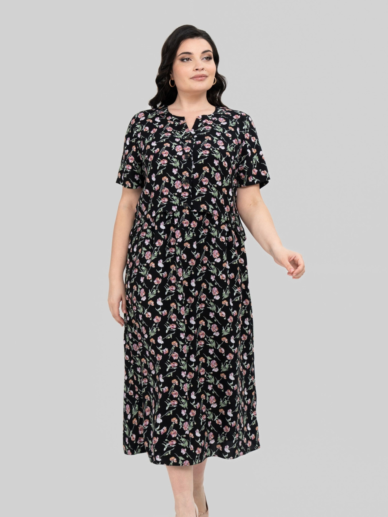 Платье миди All Posa модель ap102321p-chornij Фото