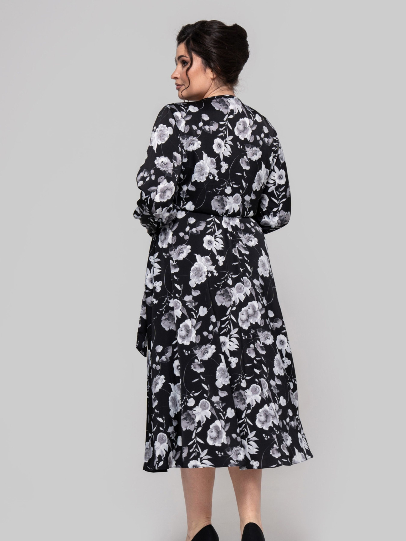 Сукня міді All Posa модель ap102248p-chornij-z-srim Фото