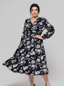 Сукня міді All Posa модель ap102248p-chornij-z-srim Сукня міді All Posa модель ap102248p-chornij-z-srim Фото