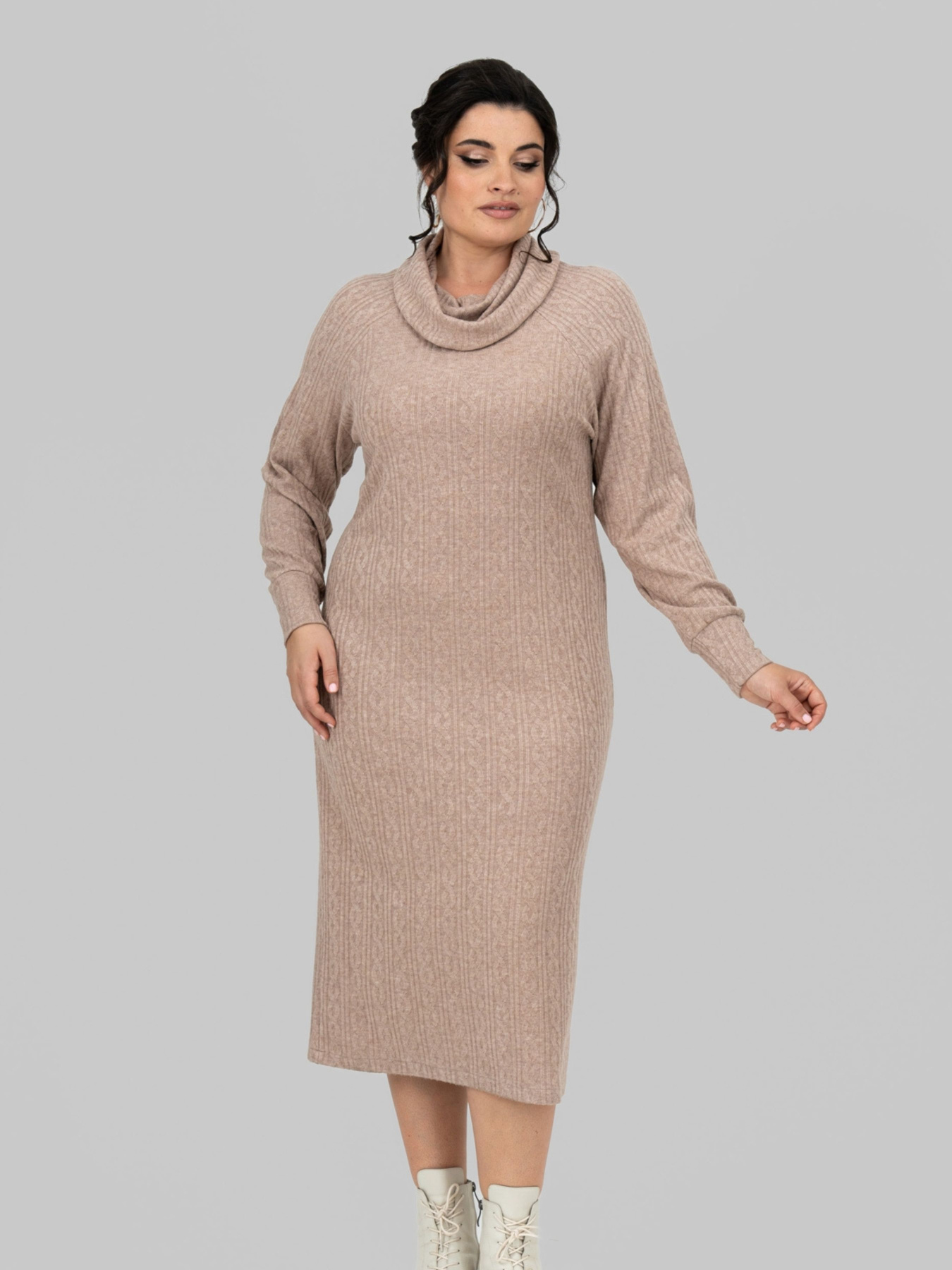 Платье миди All Posa модель ap102212p-kapuchno Фото