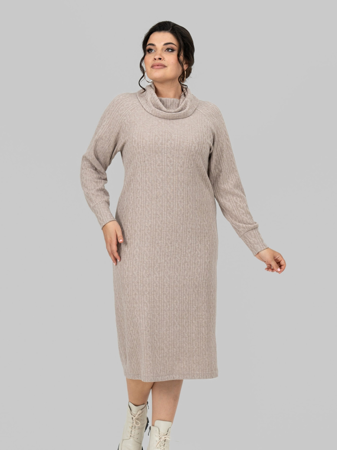 Платье миди All Posa модель ap102212p-kakao Фото