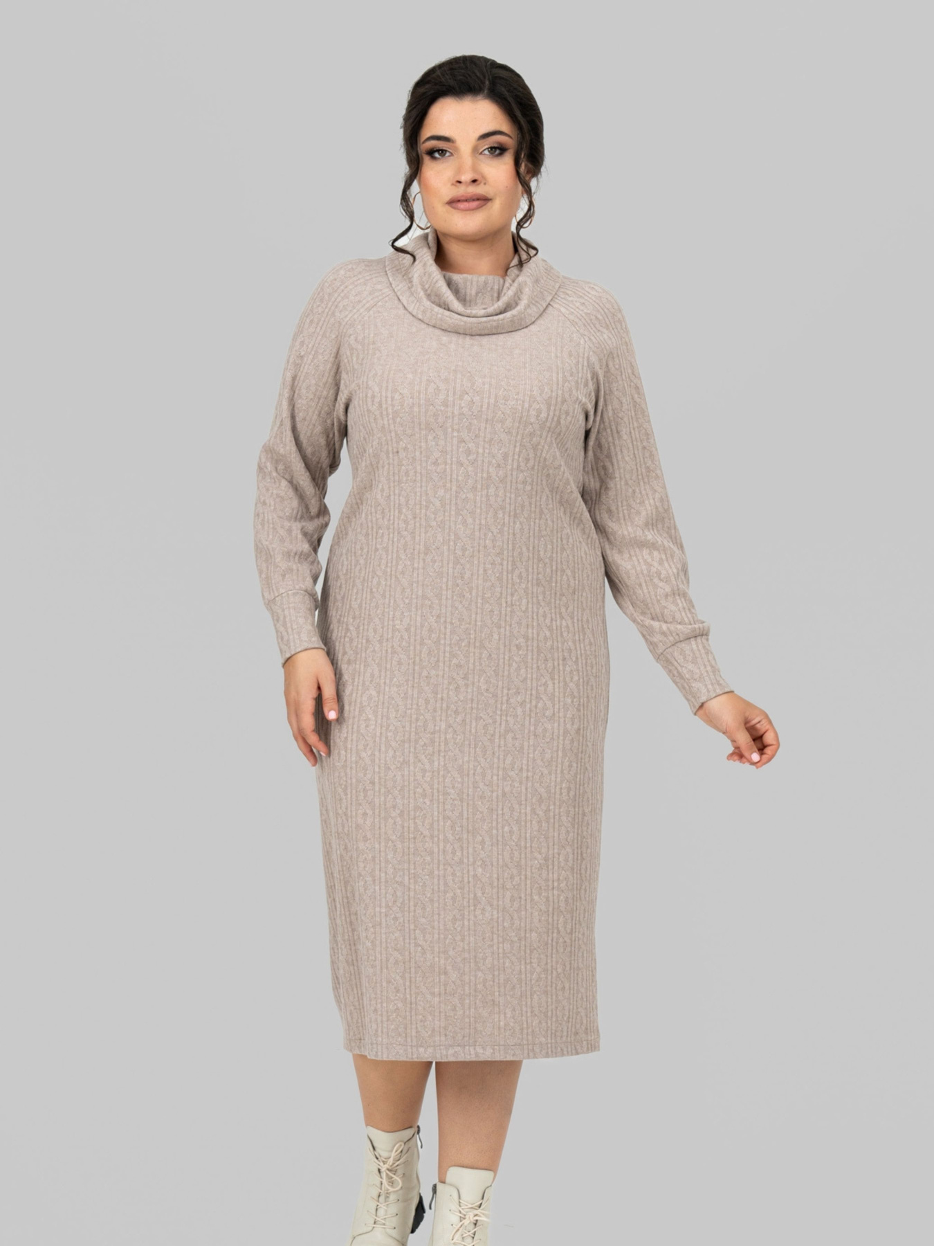 Платье миди All Posa модель ap102212p-kakao Фото