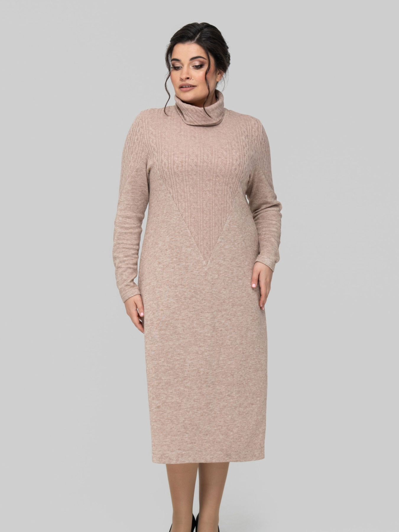 Сукня міді All Posa модель ap102197p-kapuchno Фото