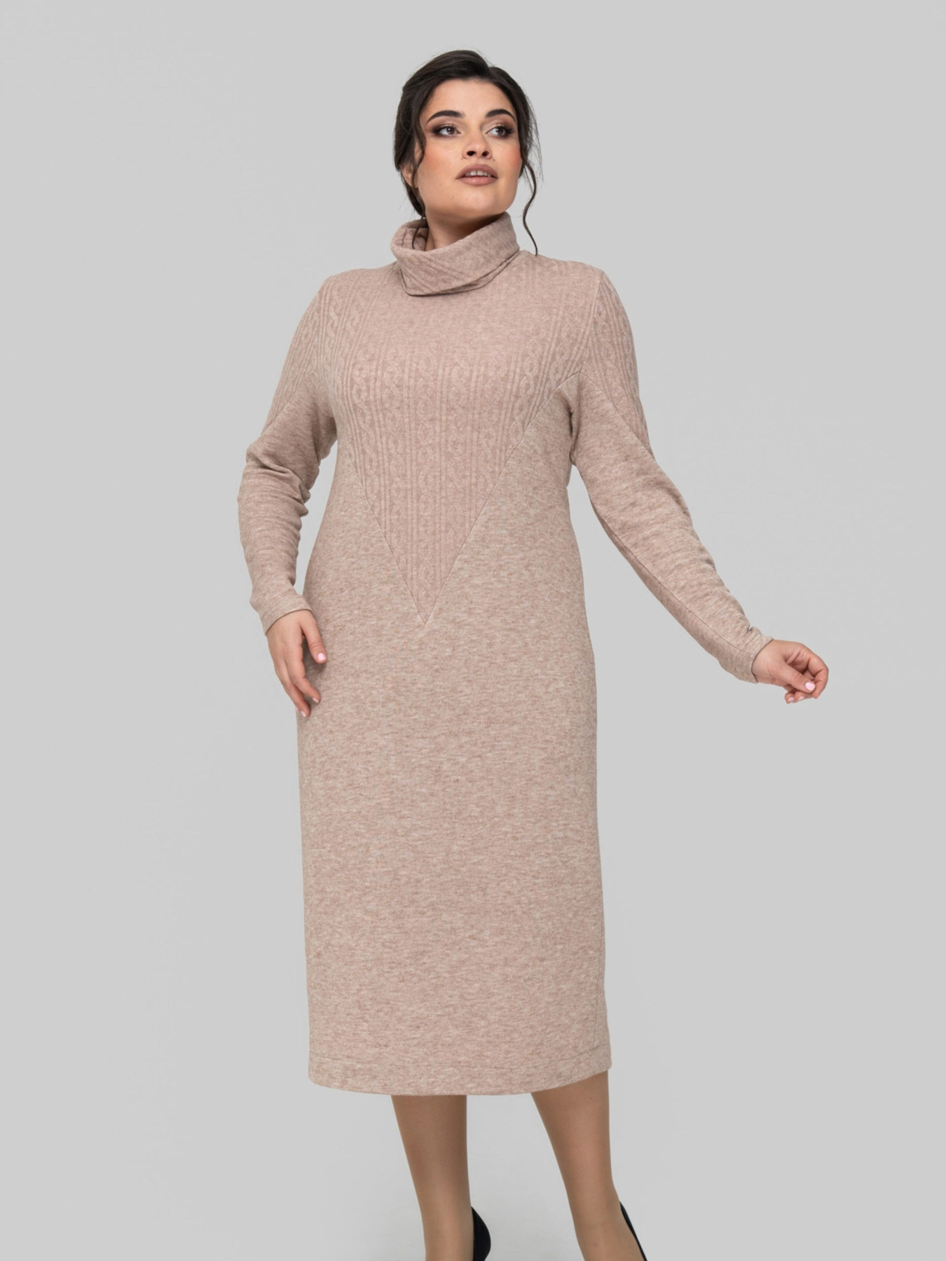 Сукня міді All Posa модель ap102197p-kapuchno Фото