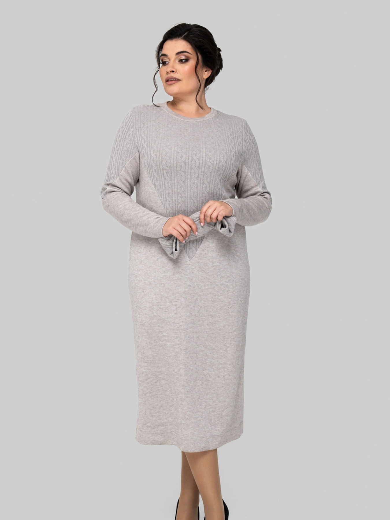 Платье миди All Posa модель ap102197p-kakao Фото