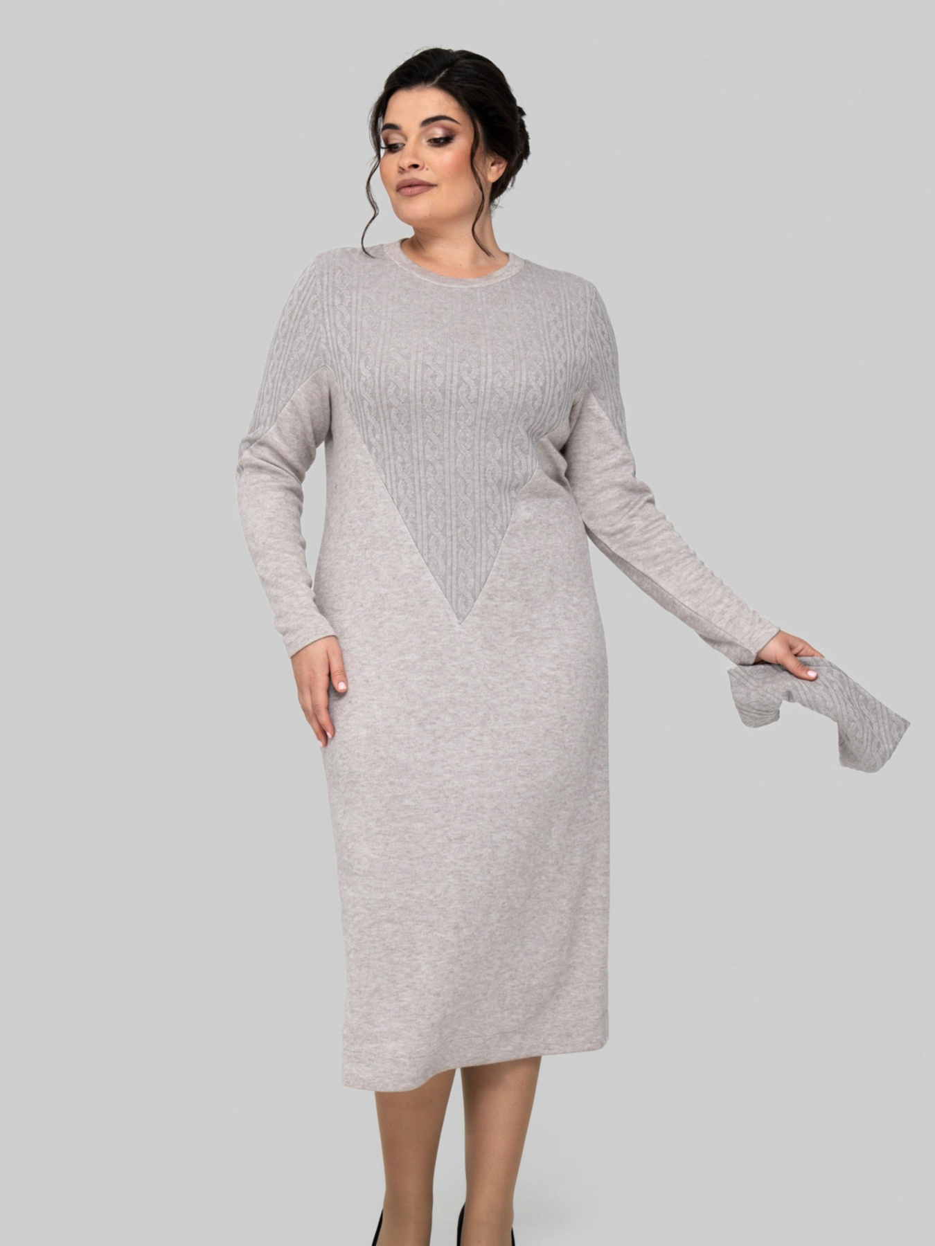 Платье миди All Posa модель ap102197p-kakao Фото