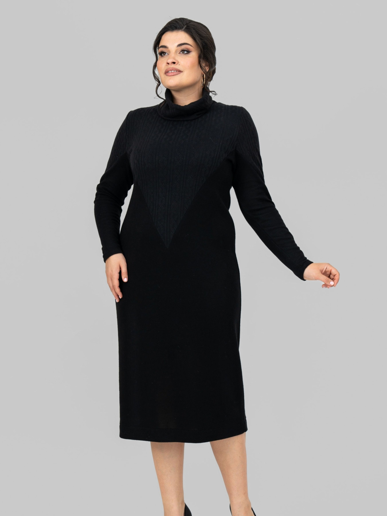 Платье миди All Posa модель ap102197p-chornij Фото