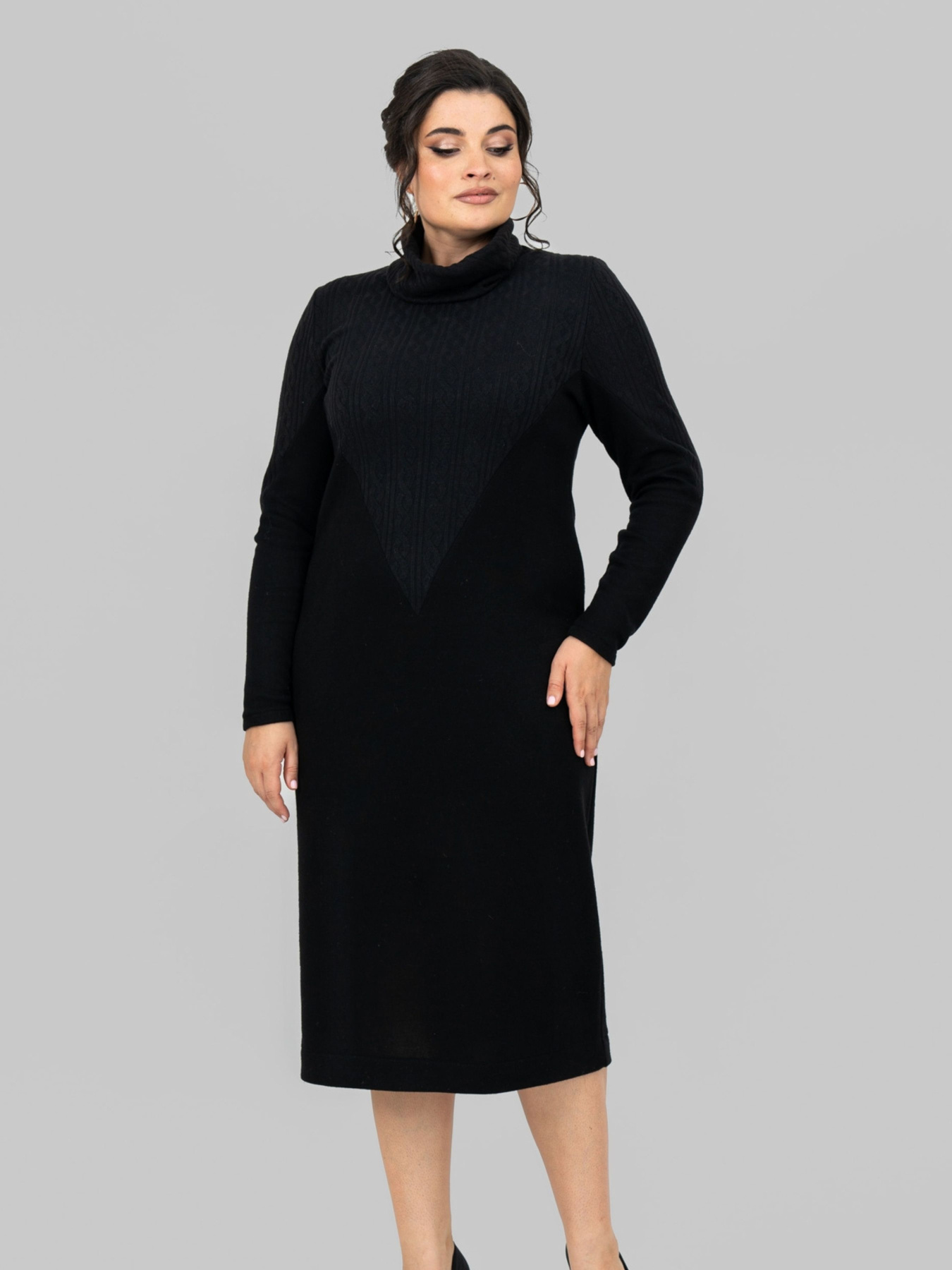 Платье миди All Posa модель ap102197p-chornij Фото