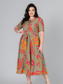 Платье миди All Posa модель ap101993p-olivka Фото