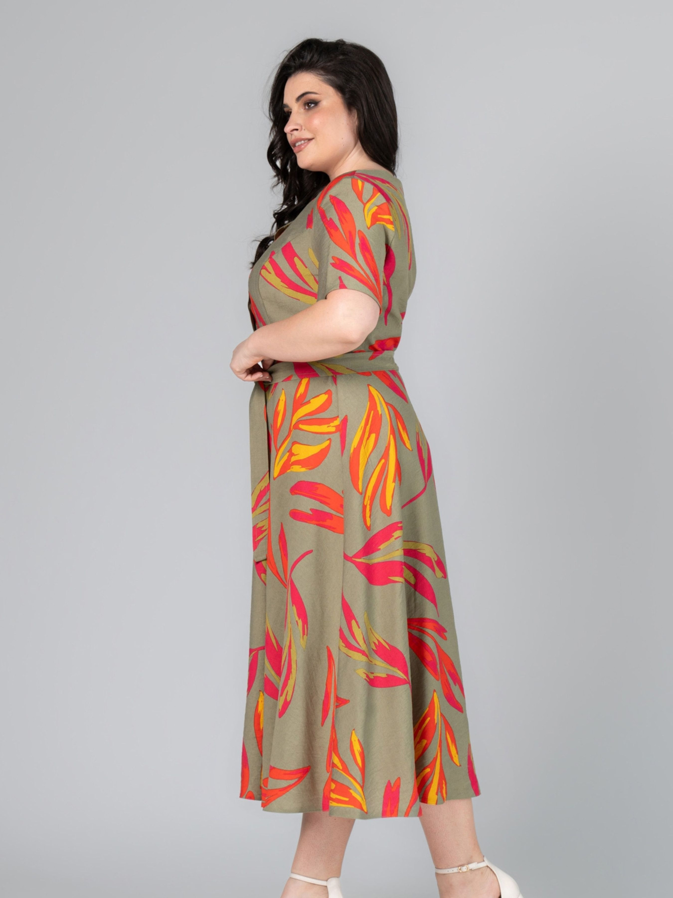 Платье миди All Posa модель ap101993p-olivka Фото