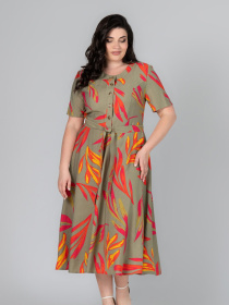 Платье миди All Posa модель ap101993p-olivka Фото