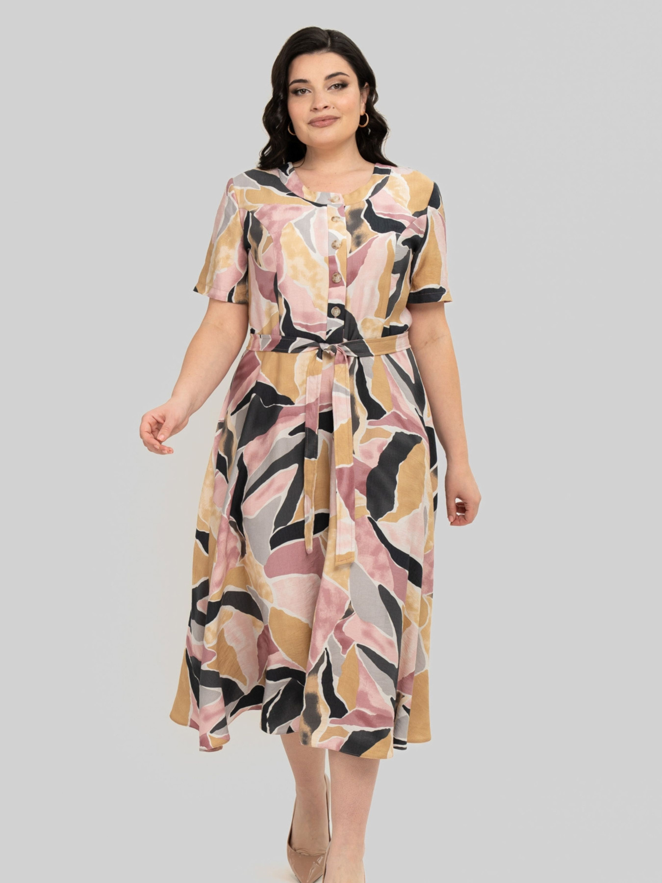 Сукня міді All Posa модель ap101993p-abstrakcq Фото