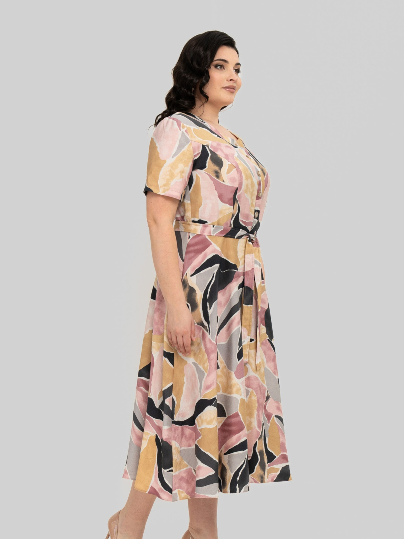 Сукня міді All Posa модель ap101993p-abstrakcq Фото