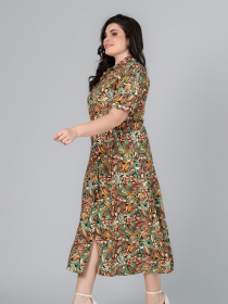 Сукня міді All Posa модель ap101989p-olivka Фото