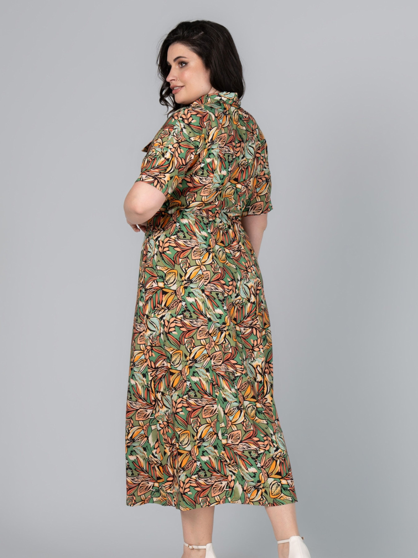 Сукня міді All Posa модель ap101989p-olivka Фото