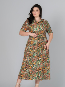 Сукня міді All Posa модель ap101989p-olivka Фото