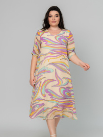 Сукня міді All Posa модель ap101958p-zhovtij Фото