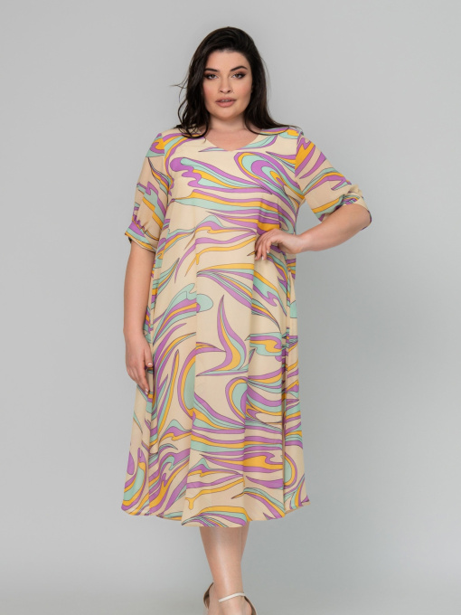 Платье миди All Posa модель ap101958p-zhovtij Фото