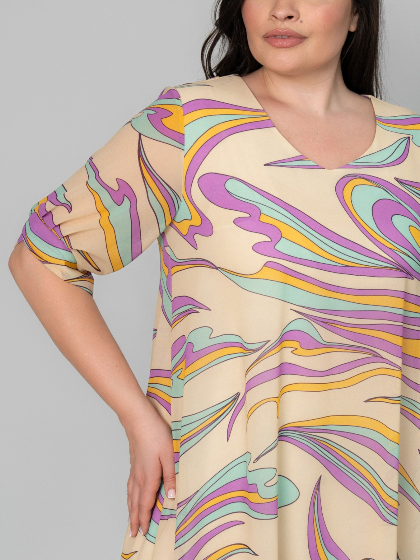 Платье миди All Posa модель ap101958p-zhovtij Фото