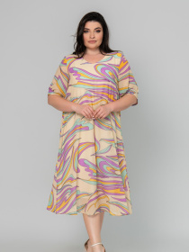 Платье миди All Posa модель ap101958p-zhovtij Фото