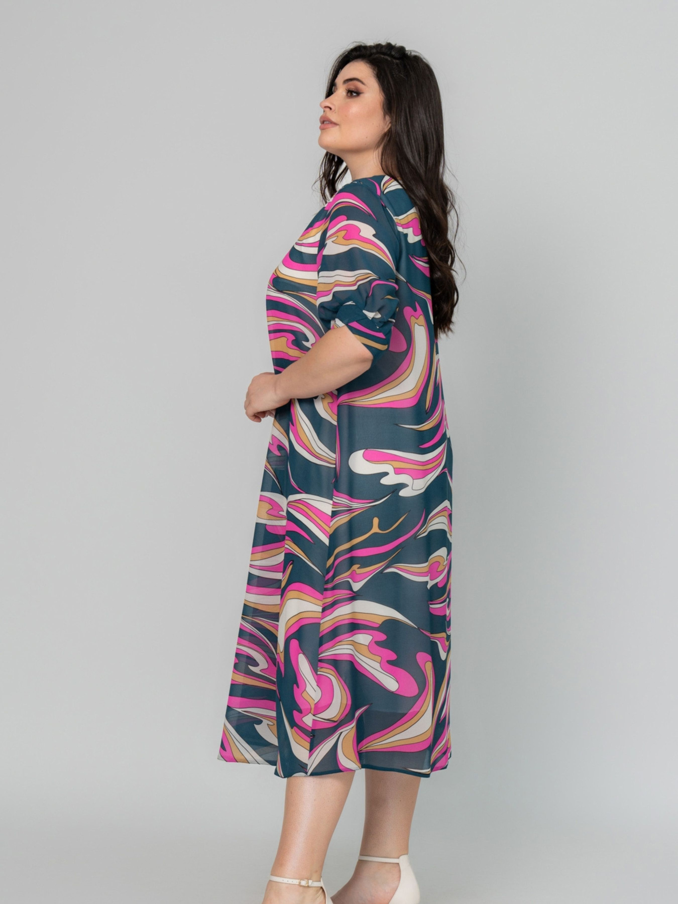 Сукня міді All Posa модель ap101958p-malina Фото